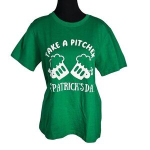 NWOT | Funny St Patrick's Day "Take A Pitcher" Beer Graphic T-Shirt | Large